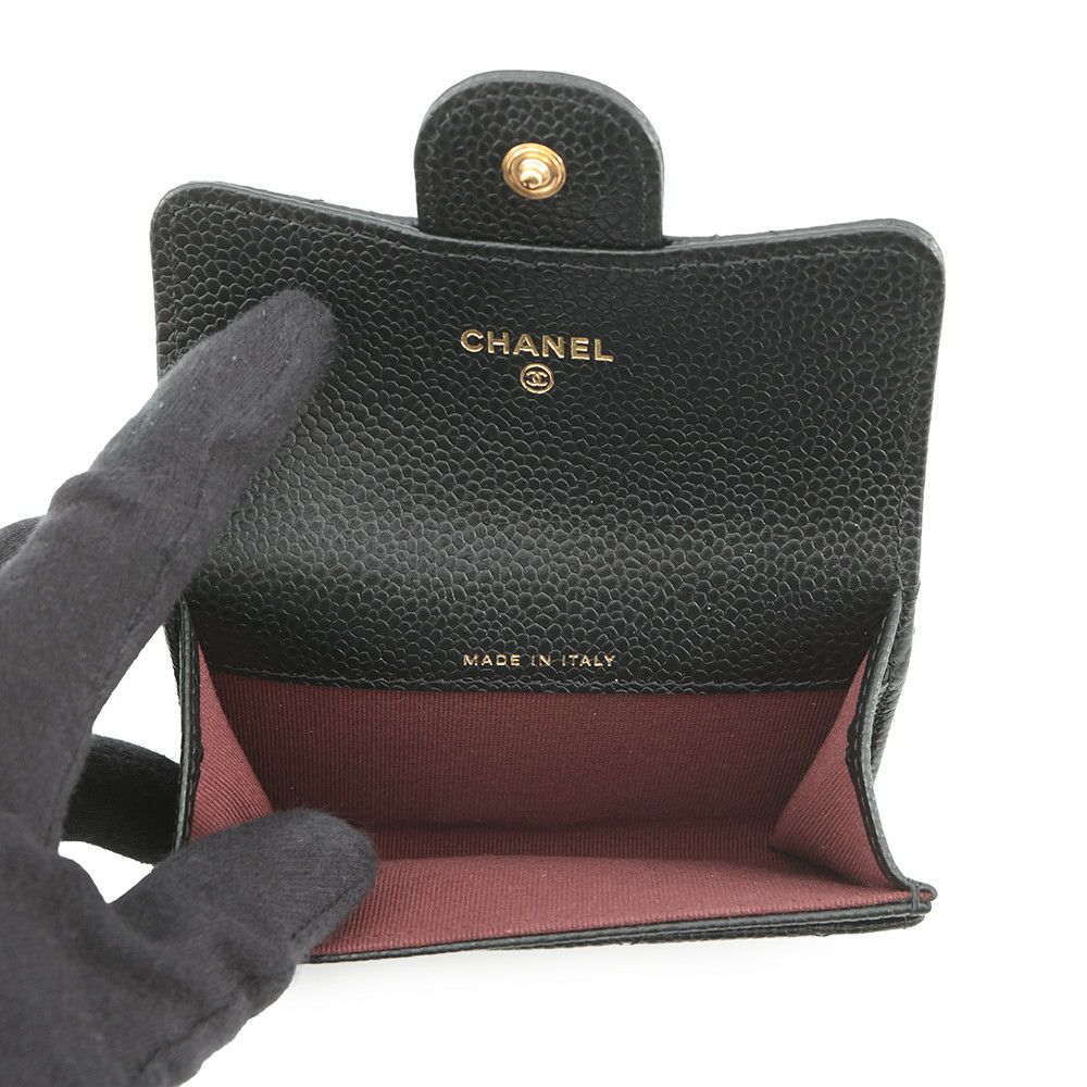シャネル カードケース マトラッセ クラシックカードケース ココマーク キャビアスキン AP0214 CHANEL 名刺入れ 黒