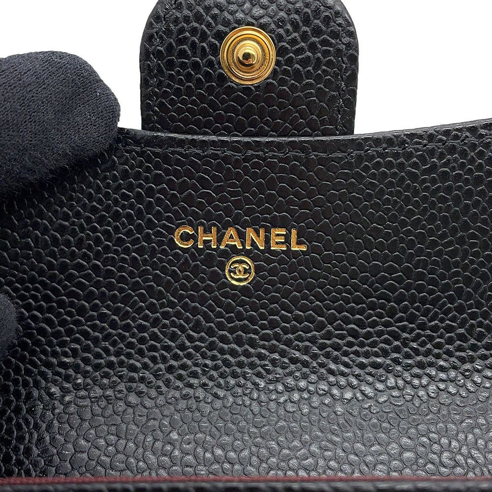 シャネル カードケース マトラッセ クラシックカードケース ココマーク キャビアスキン AP0214 CHANEL 名刺入れ 黒