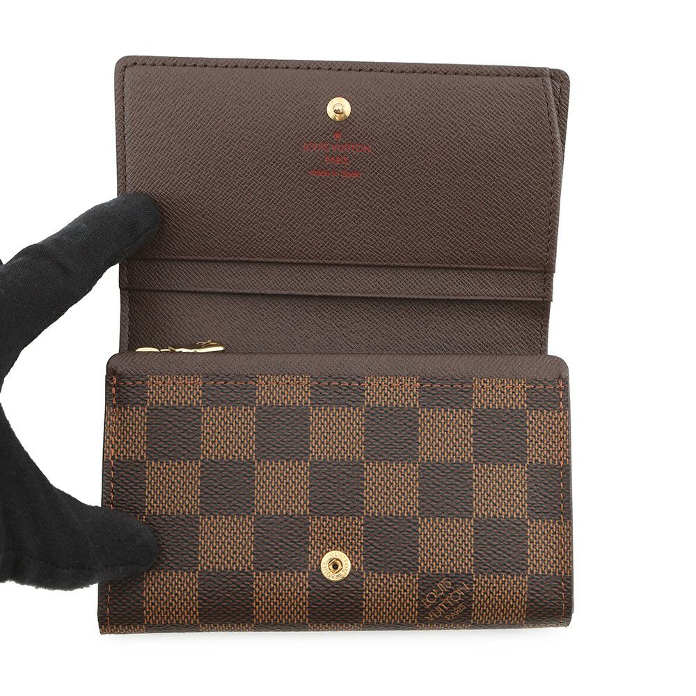 ルイヴィトン 二つ折り財布 ダミエ・エベヌ ポルトフォイユ・トレゾール N61736 LOUIS VUITTON