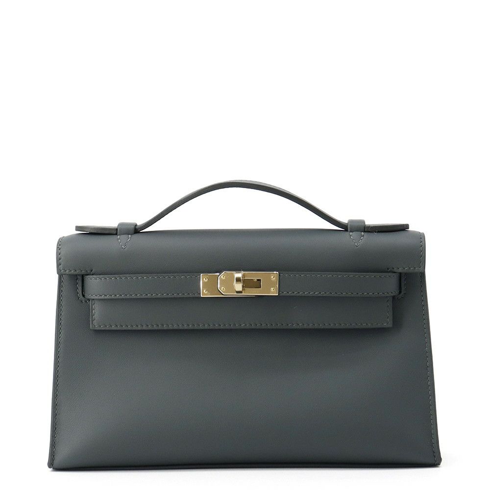 エルメス ハンドバッグ ポシェットケリー ヴェールマングローブ/シャンパンゴールド金具 スイフト K刻印