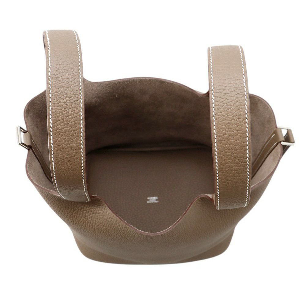 エルメス ハンドバッグ ピコタンロックMM エトゥープ/シルバー金具 トリヨンクレマンス K刻印
