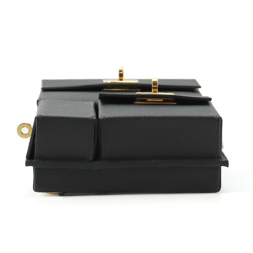 エルメス ショルダーバッグ ケリーマルチポケット ブラック/ゴールド金具 エプソン K刻印 黒