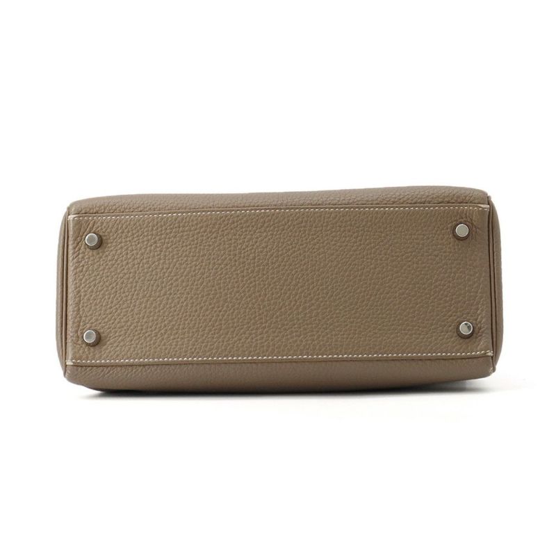 エルメス ハンドバッグ ケリー28 内縫い エトゥープ/シルバー金具 トゴ T刻印 ２wayショルダー