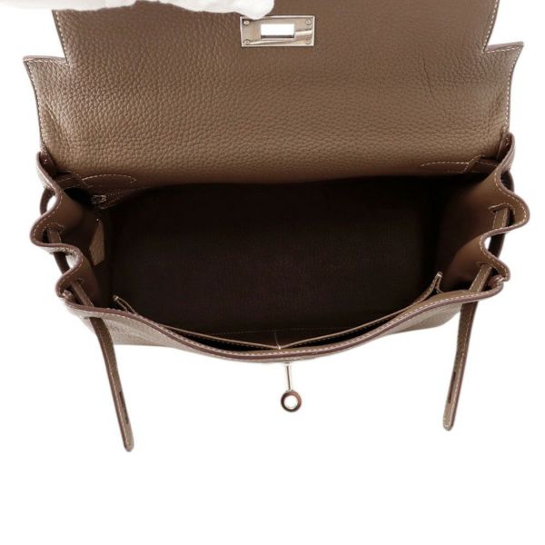 エルメス ハンドバッグ ケリー28 内縫い エトゥープ/シルバー金具 トゴ T刻印 ２wayショルダー