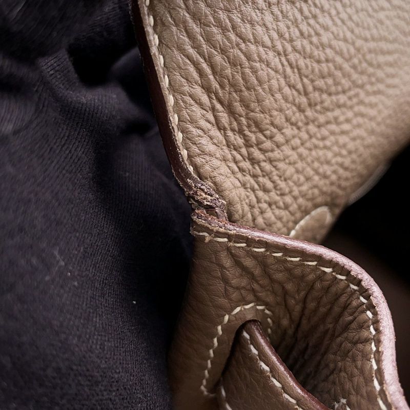 エルメス ハンドバッグ ケリー28 内縫い エトゥープ/シルバー金具 トゴ T刻印 ２wayショルダー