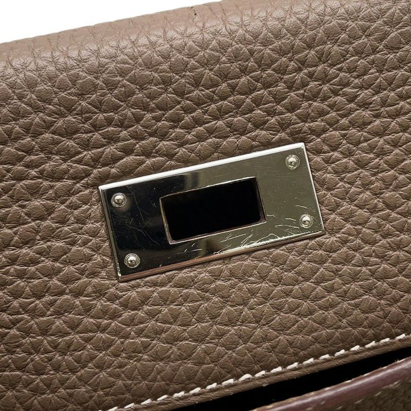 エルメス ハンドバッグ ケリー28 内縫い エトゥープ/シルバー金具 トゴ T刻印 ２wayショルダー