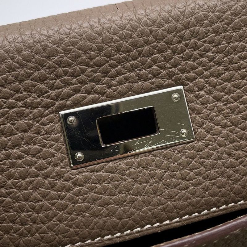 エルメス ハンドバッグ ケリー28 内縫い エトゥープ/シルバー金具 トゴ T刻印 ２wayショルダー