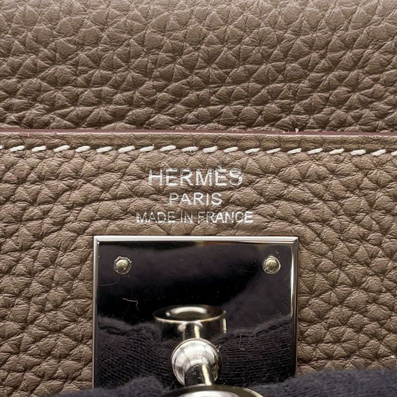エルメス ハンドバッグ ケリー28 内縫い エトゥープ/シルバー金具 トゴ T刻印 ２wayショルダー
