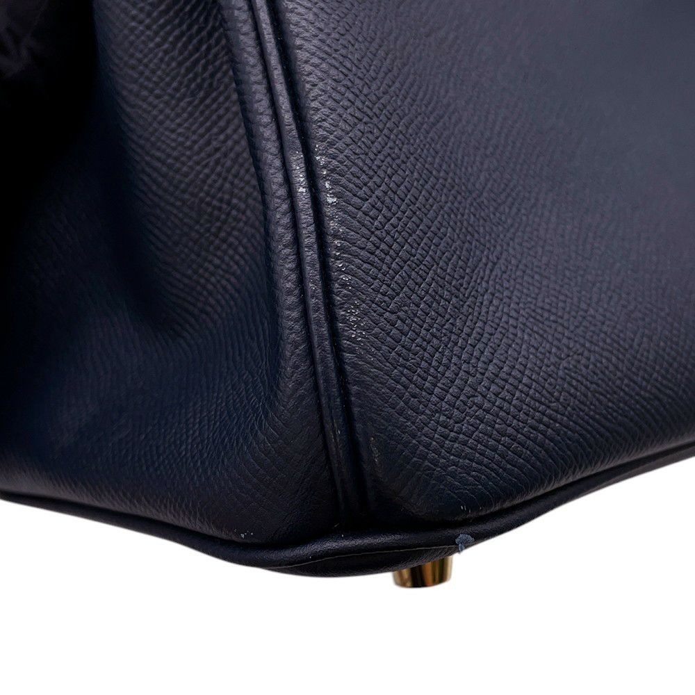 エルメス バーキン コントゥール 25 ブルーインディゴ/ルージュアッシュ/ゴールド金具 エプソン X刻印 HERMES Birkin ハンドバッグ
