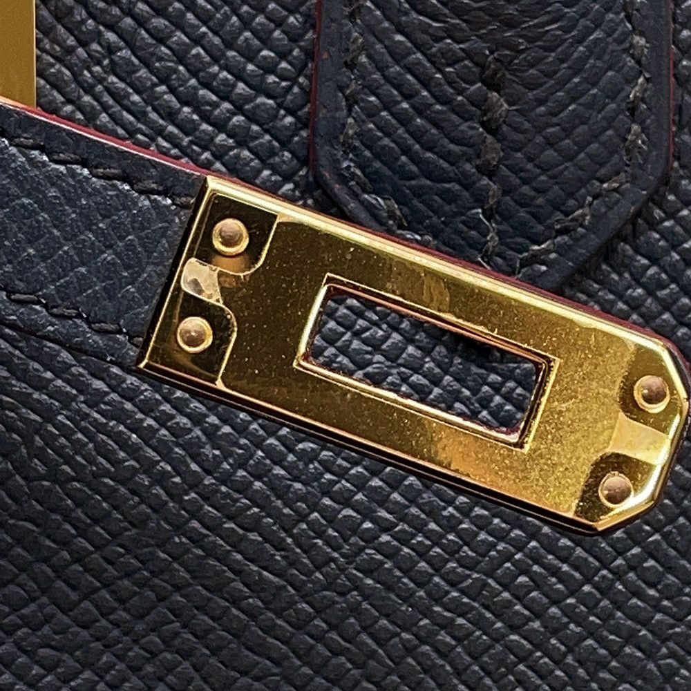 エルメス バーキン コントゥール 25 ブルーインディゴ/ルージュアッシュ/ゴールド金具 エプソン X刻印 HERMES Birkin ハンドバッグ