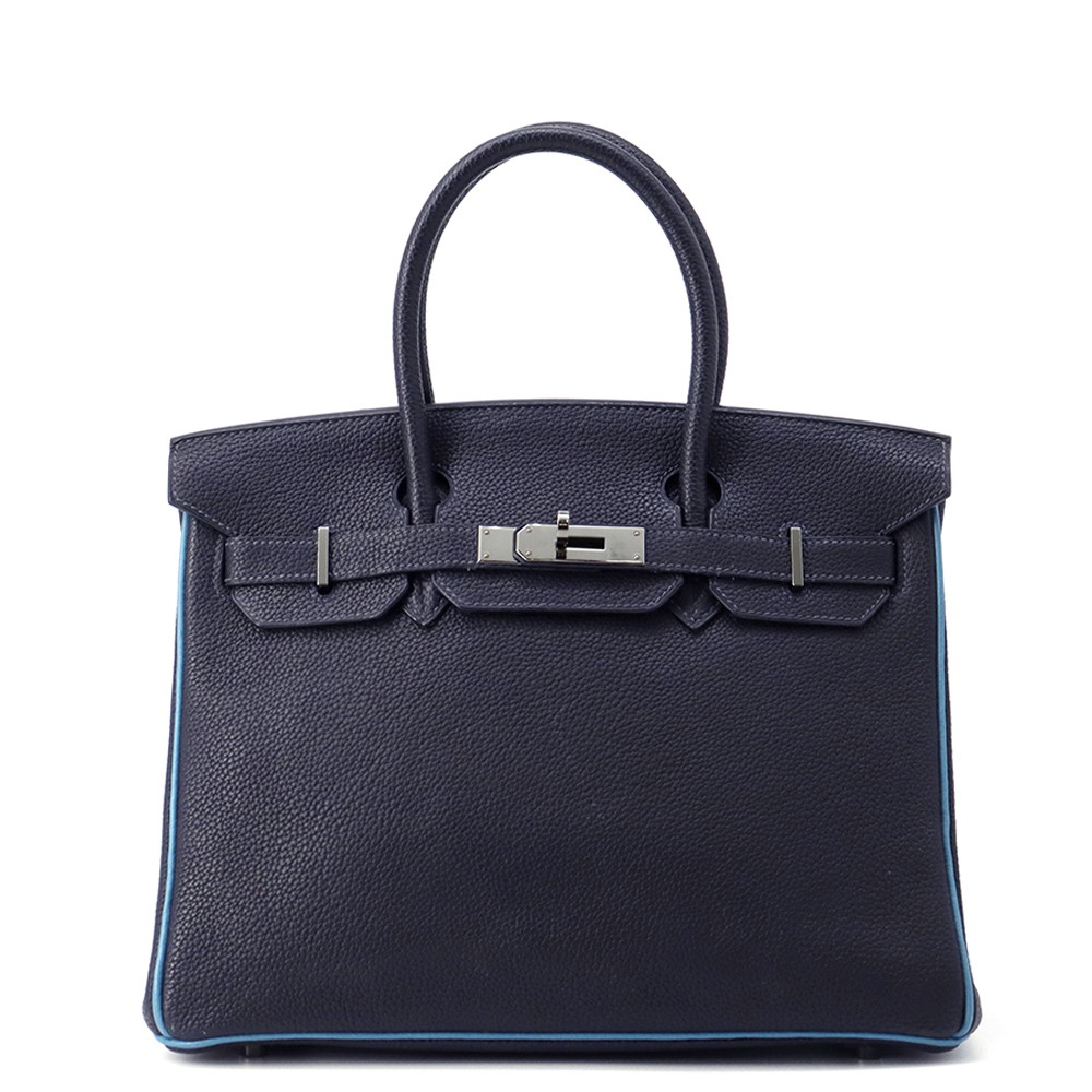 エルメス バーキン30 ヴェルソ ブルーインディゴ/ブルージーン/ルテニウム金具 トゴ □I刻印 HERMES Birkin ハンドバッグ