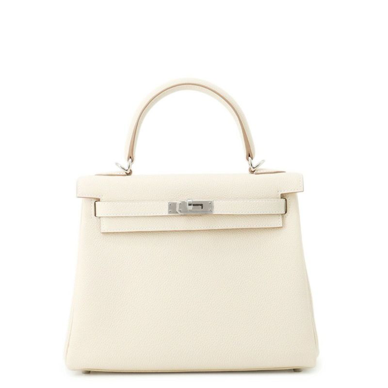 エルメス ハンドバッグ ケリー25 内縫い クレ/シルバー金具 トゴ G刻印 ２wayショルダー