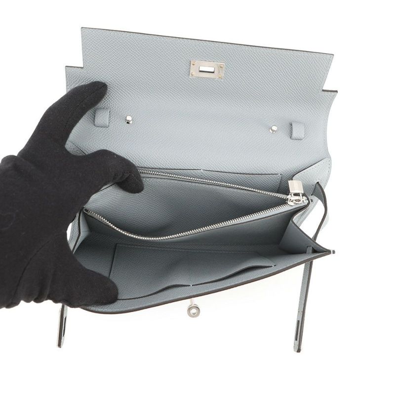 エルメス ケリーウォレット ロング トゥーゴー グリパンタン/シルバー金具 エプソン K刻印 財布