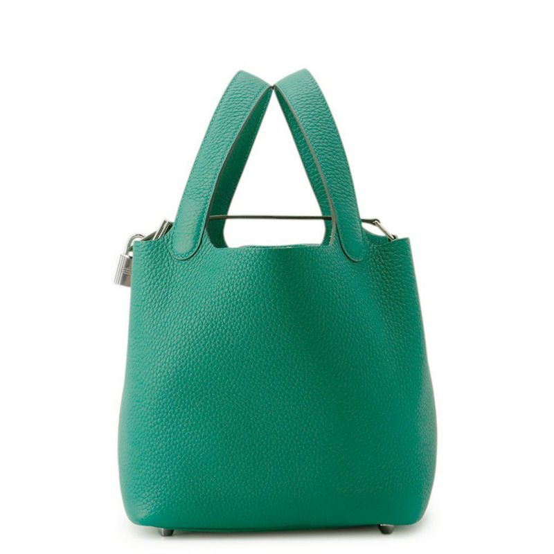 エルメス ハンドバッグ ピコタンロックPM ヴェールヴェルティゴ/シルバー金具 トリヨンクレマンス K刻印