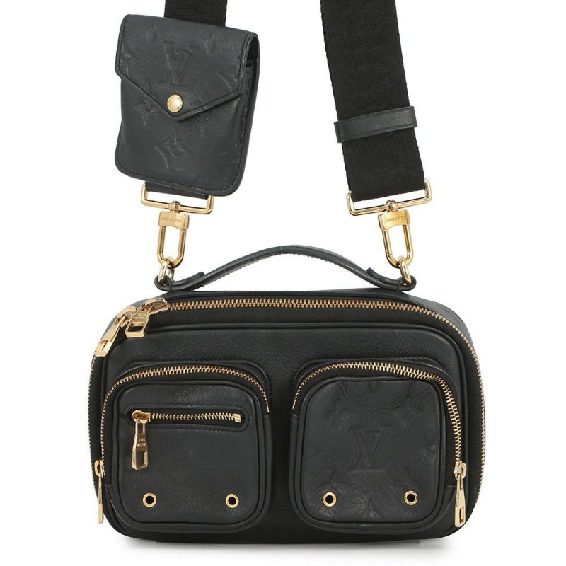 ルイヴィトン ショルダーバッグ モノグラム/カーフレザー ユーティリティ・クロスボディ M80450 ヴィトン ブラック 黒