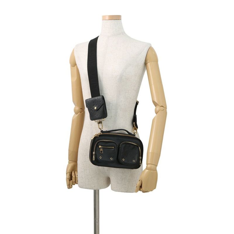 ルイヴィトン ショルダーバッグ モノグラム/カーフレザー ユーティリティ・クロスボディ M80450 ヴィトン ブラック 黒