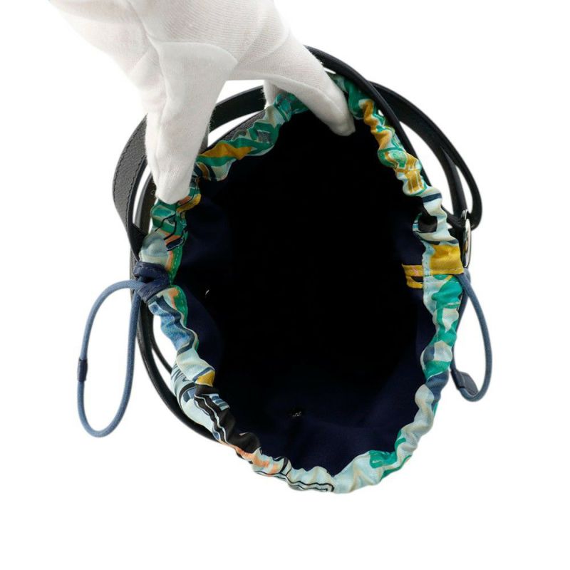 エルメス ハンドバッグ ミュザルディーヌ ブラック/マルチカラー/シルバー金具 エプソン/シルク X刻印 HERMES バッグ 黒