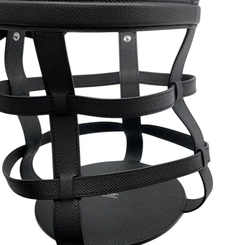 エルメス ハンドバッグ ミュザルディーヌ ブラック/マルチカラー/シルバー金具 エプソン/シルク X刻印 HERMES バッグ 黒