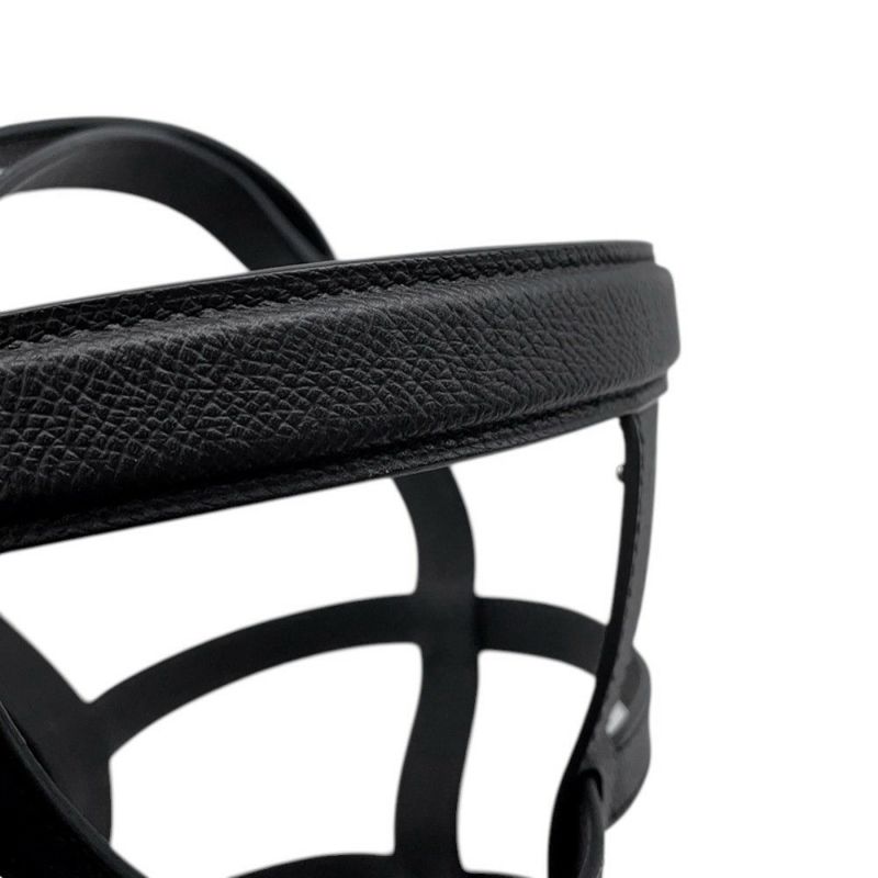 エルメス ハンドバッグ ミュザルディーヌ ブラック/マルチカラー/シルバー金具 エプソン/シルク X刻印 HERMES バッグ 黒