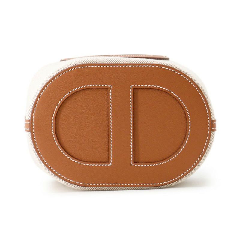 エルメス トートバッグ インザループ 18 ゴールド/エクリュ/シルバー金具 トワルアッシュ/スイフト B刻印