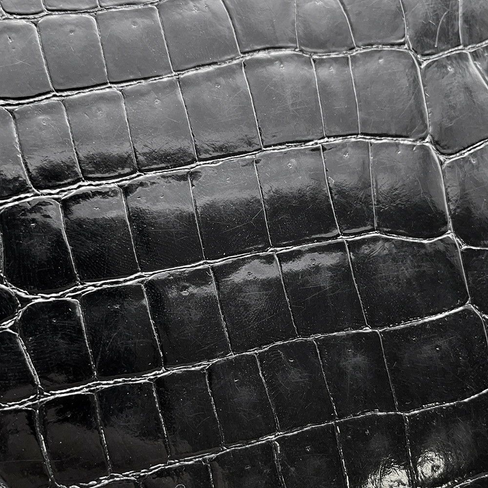 エルメス チェーンショルダーバッグ アルカザール ブラック/ゴールド金具 クロコダイル 黒