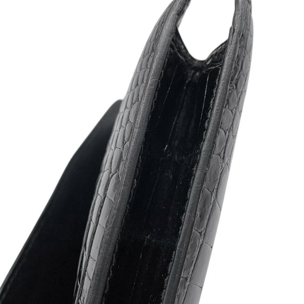 エルメス チェーンショルダーバッグ アルカザール ブラック/ゴールド金具 クロコダイル 黒