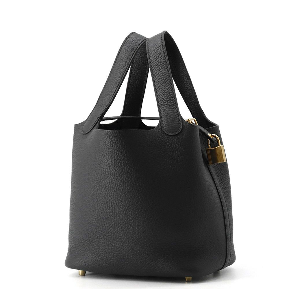 エルメス ハンドバッグ ピコタンロックPM ブラック/ゴールド金具 トリヨンクレマンス K刻印 黒