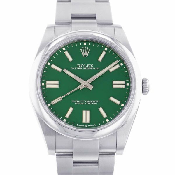 ロレックス オイスターパーペチュアル41 ランダムシリアル ルーレット 124300 ROLEX 腕時計 グリーン文字盤
