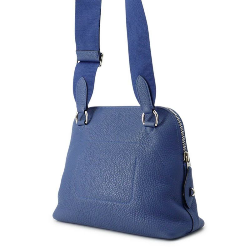 エルメス ショルダーバッグ ボリ－ド メッセンジャー ブルータイ/シルバー金具 トゴ K刻印