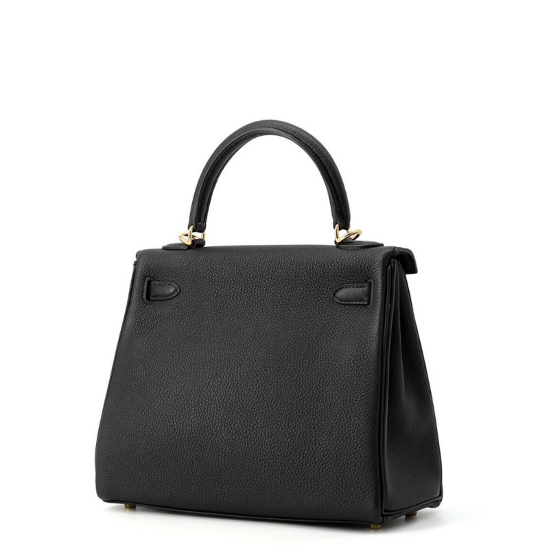 エルメス ハンドバッグ ケリー25 内縫い ブラック/ゴールド金具 トゴ W刻印 ２wayショルダー 黒