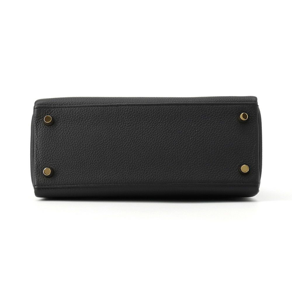 エルメス ハンドバッグ ケリー25 内縫い ブラック/ゴールド金具 トゴ W刻印 ２wayショルダー 黒
