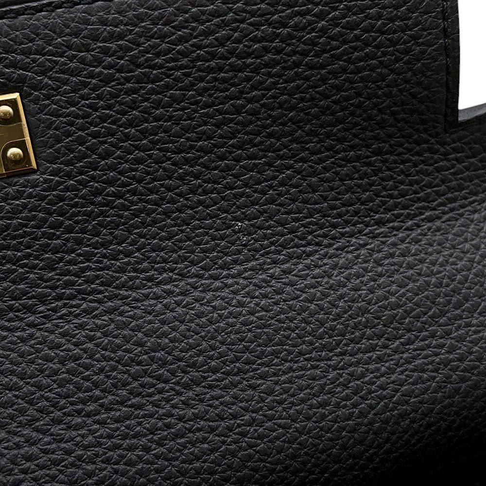 エルメス ハンドバッグ ケリー25 内縫い ブラック/ゴールド金具 トゴ W刻印 ２wayショルダー 黒