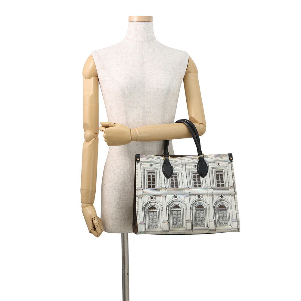 ルイヴィトン トートバッグ モノグラム オンザゴーMM  LV × Fornasetti M59264 2way ショルダーバッグ フォルナセッティ 白