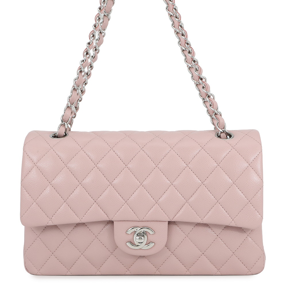 シャネル チェーンショルダーバッグ マトラッセ25 ココマーク キャビアスキン ダブルチェーン A01112 CHANEL