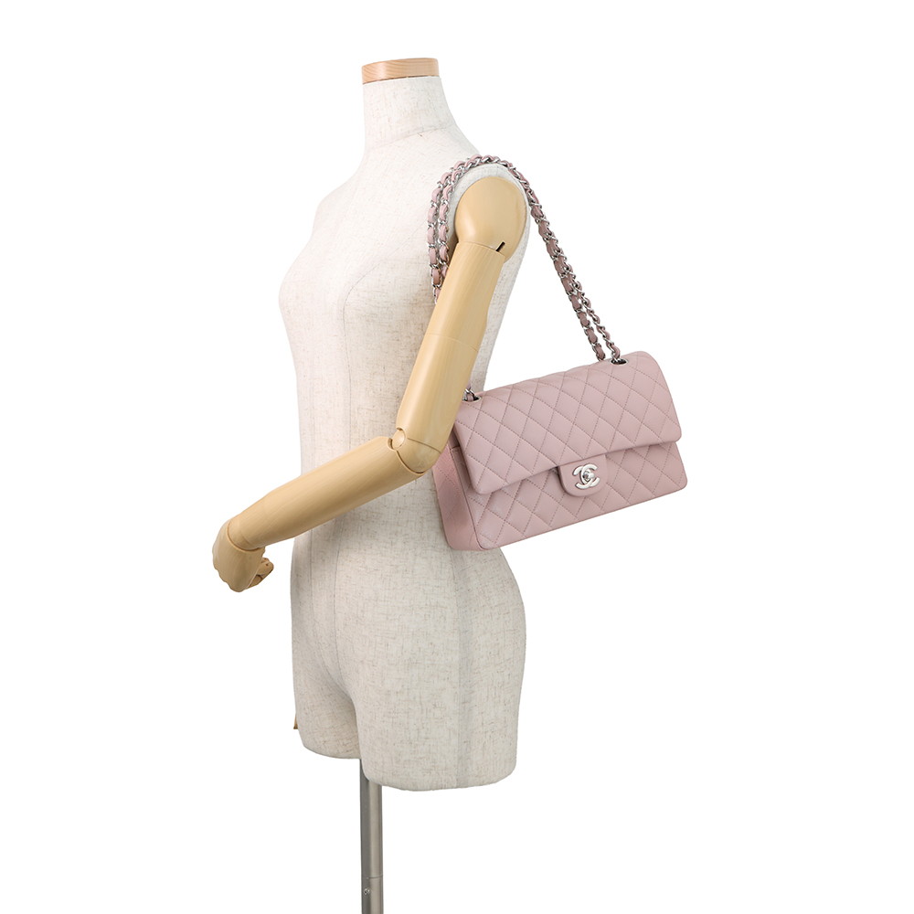 シャネル チェーンショルダーバッグ マトラッセ25 ココマーク キャビアスキン ダブルチェーン A01112 CHANEL