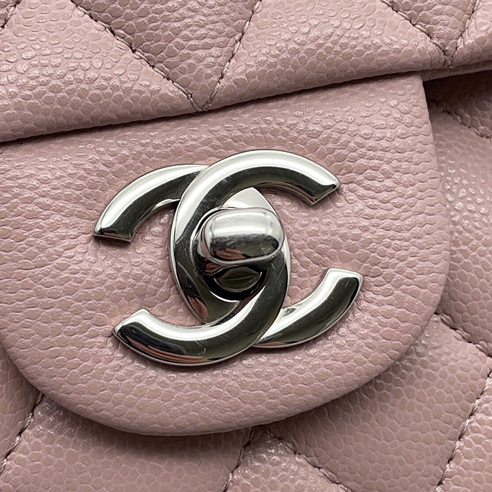 シャネル チェーンショルダーバッグ マトラッセ25 ココマーク キャビアスキン ダブルチェーン A01112 CHANEL
