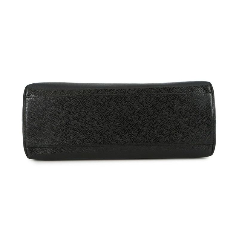 シャネル ハンドバッグ ココマーク トップハンドル キャビアスキン CHANEL 黒