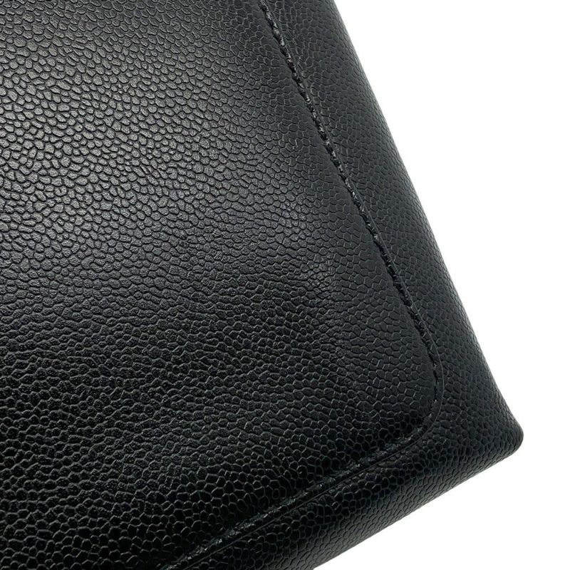 シャネル ハンドバッグ ココマーク トップハンドル キャビアスキン CHANEL 黒