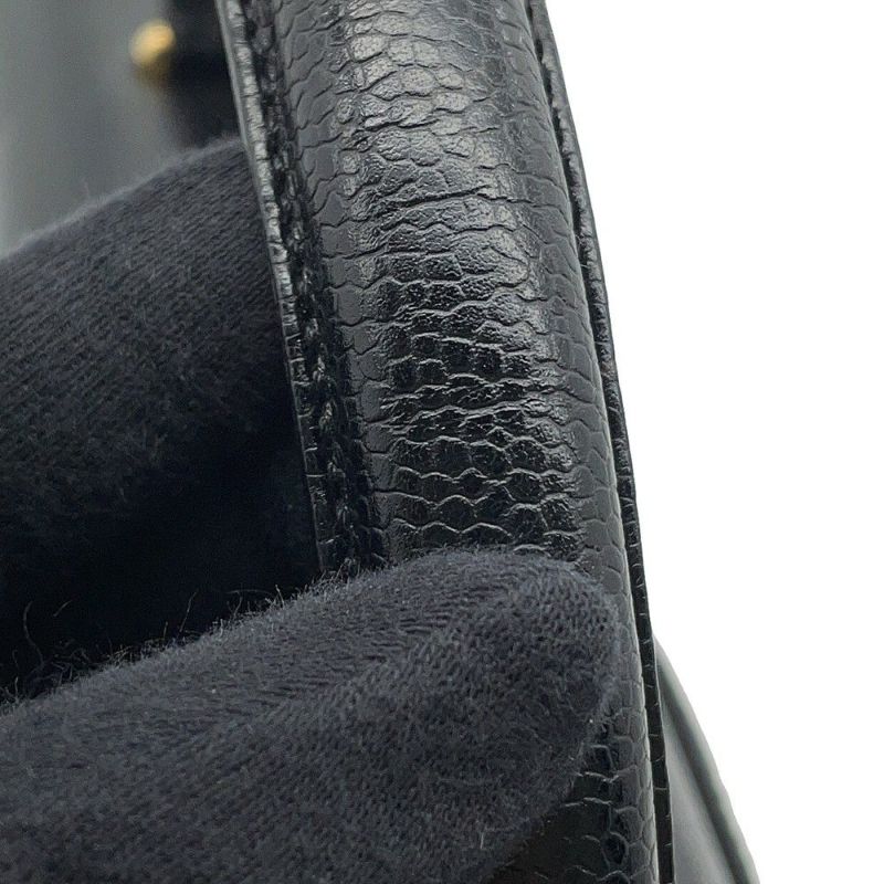 シャネル ハンドバッグ ココマーク トップハンドル キャビアスキン CHANEL 黒