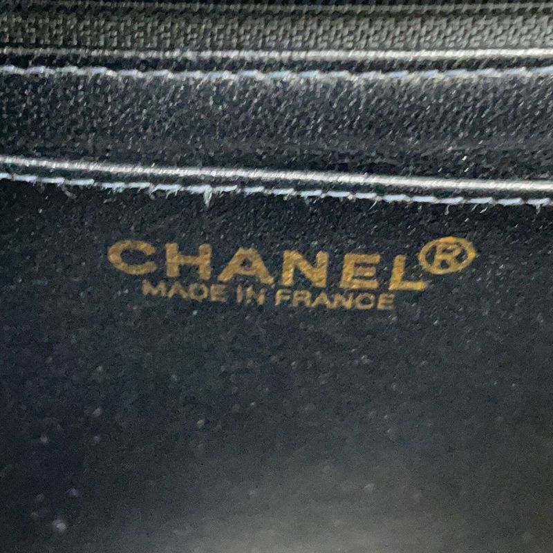 シャネル ハンドバッグ ココマーク トップハンドル キャビアスキン CHANEL 黒