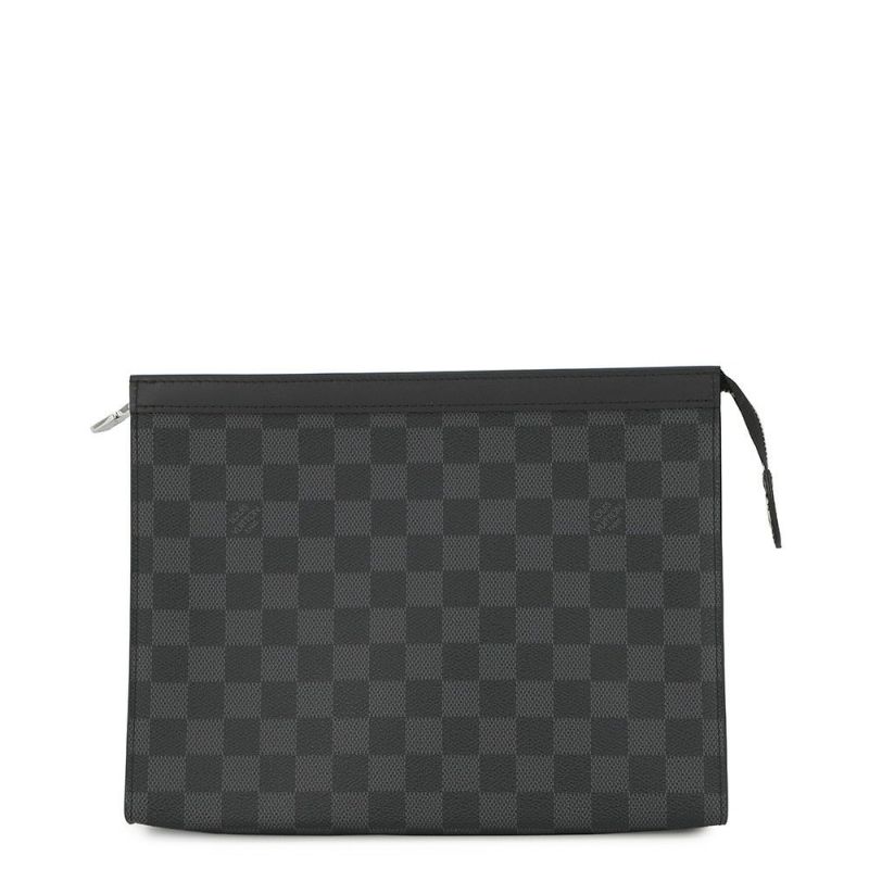 ルイヴィトン クラッチバッグ ダミエ・グラフィット ポシェット･ヴォワヤージュMM N41696 LOUIS VUITTON 黒 ブラック