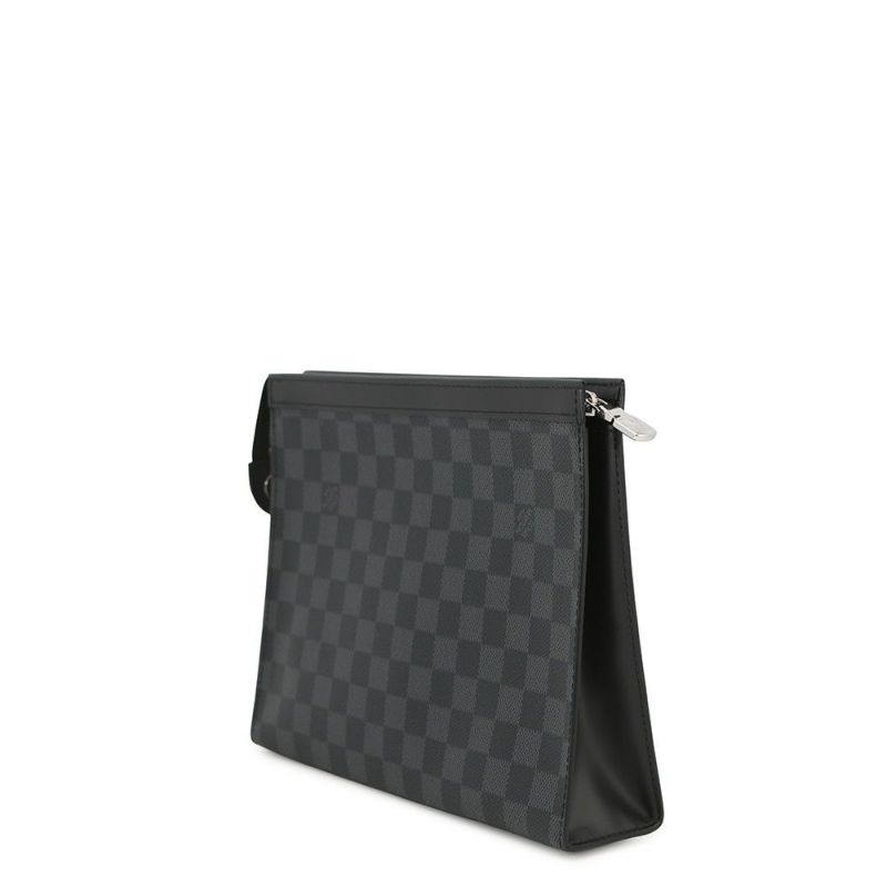 ルイヴィトン クラッチバッグ ダミエ・グラフィット ポシェット･ヴォワヤージュMM N41696 LOUIS VUITTON 黒 ブラック