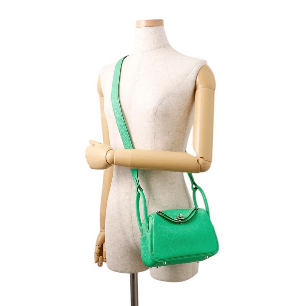 エルメス リンディ ミニ ヴェールコミック/シルバー金具 トリヨンクレマンス B刻印 ２wayショルダー