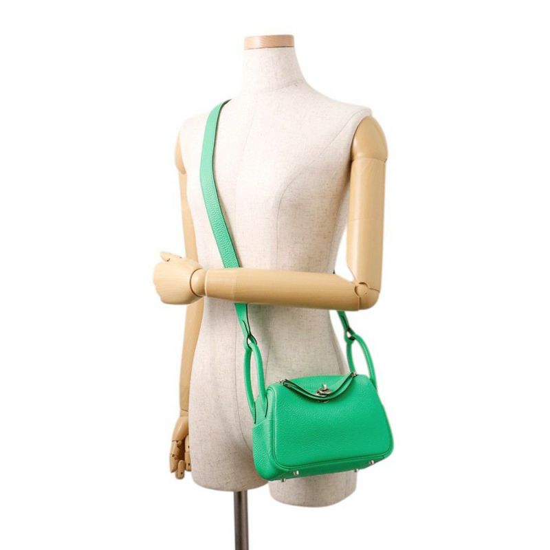 エルメス リンディ ミニ ヴェールコミック/シルバー金具 トリヨンクレマンス B刻印 ２wayショルダー