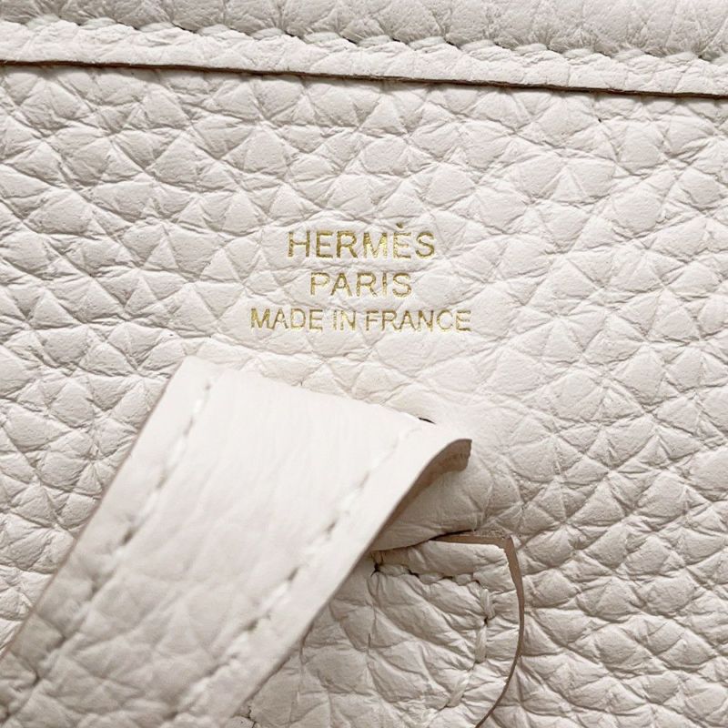 エルメス エブリンTPM 111cm アマゾン グリスペール/ゴールド金具 トリヨンクレマンス W刻印 白