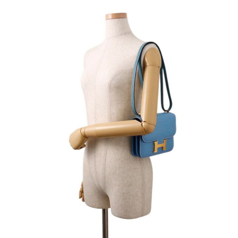 エルメス ミニ コンスタンス3 ミロワール ニューブルージーン/ゴールド金具 エプソン W刻印