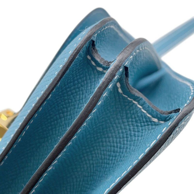 エルメス ミニ コンスタンス3 ミロワール ニューブルージーン/ゴールド金具 エプソン W刻印