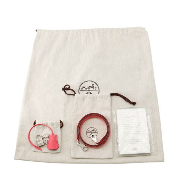 エルメス ハンドバッグ ケリー28 外縫い ローズアザレ/シルバー金具 エプソン D刻印 ２wayショルダー