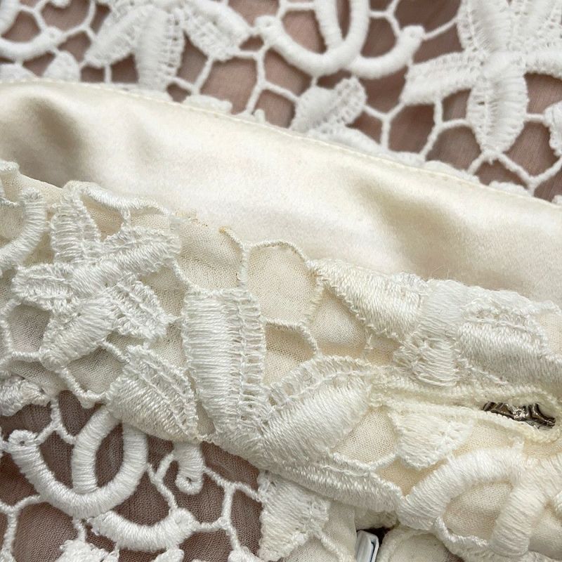 シャネル スカート ココマーク レース ロングスカート コットン レディースサイズ36 P74004 CHANEL 白 ボトムス