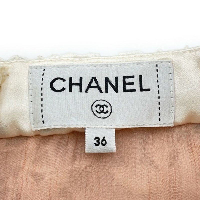 シャネル スカート ココマーク レース ロングスカート コットン レディースサイズ36 P74004 CHANEL 白 ボトムス